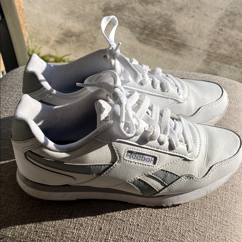 Reebok Classic White and Gray Shoes